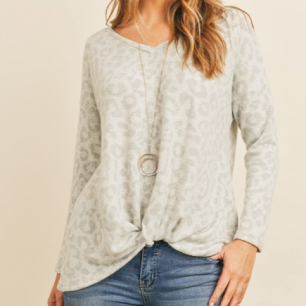Animal Print, Twist Front Top - Picture 7 of 10